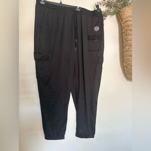 Black Fleece-Lined Utility Cargo Joggers • Plus Size 3X new with tags